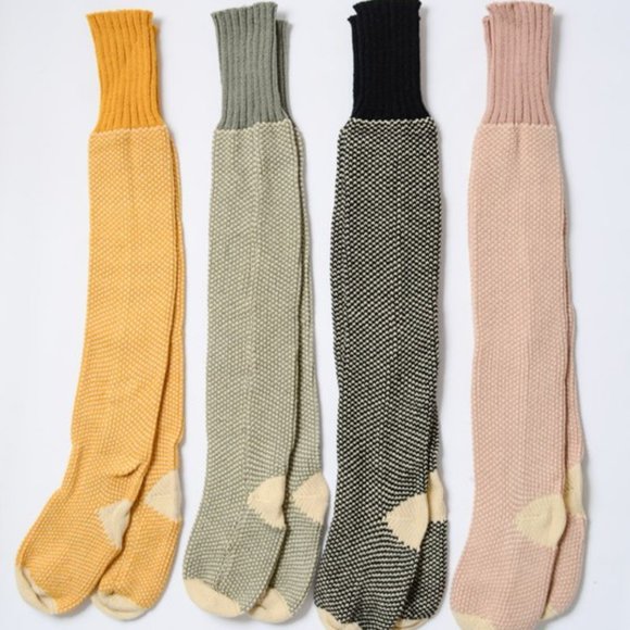 🚨 1 LEFT! Knitted Knee High Cozy Lounge Socks PINK - Picture 7 of 7